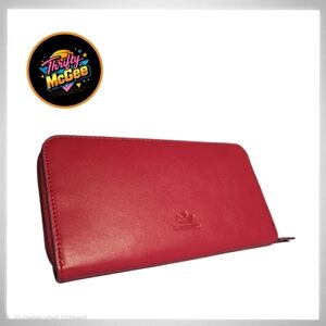 BAEKGAARD Elegant Red Leather Wallet